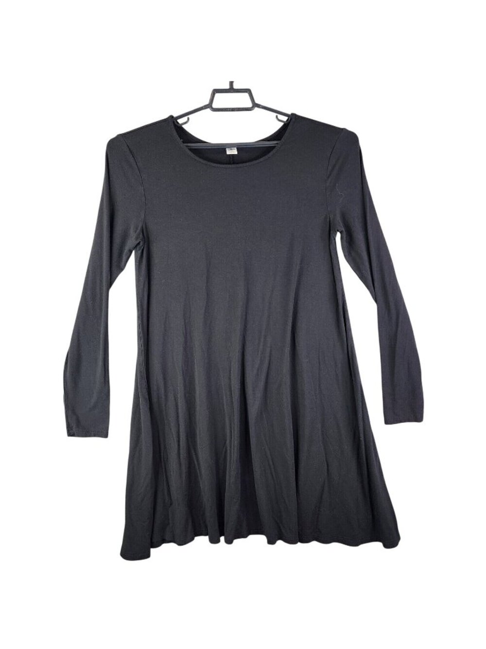 Womens Old Navy Black A-Line Dress Rayon Spandex Blend Stretch Size L